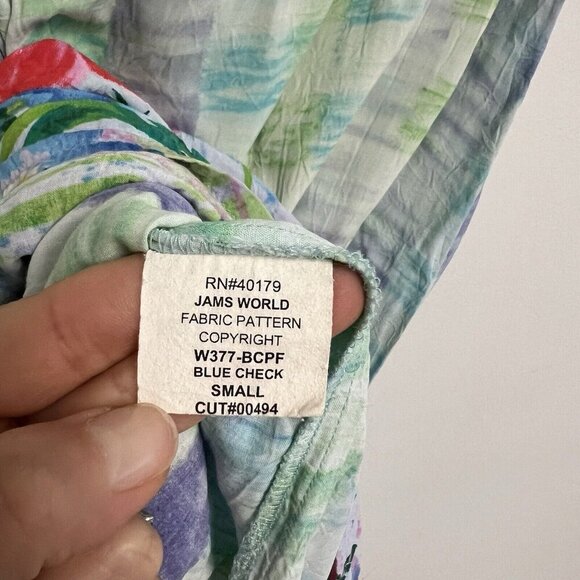 Jams World Blue Check Maxi Midi Summer Dress Womens Multicolor Sz S - Picture 3 of 12